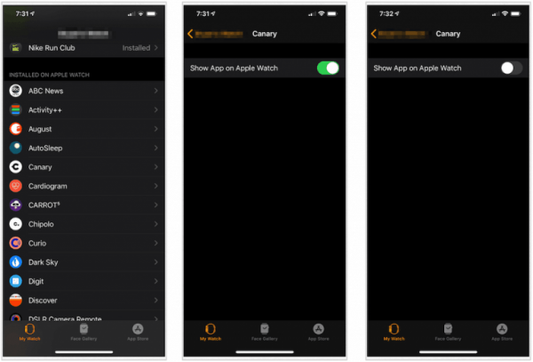 Chọn ứng dụng Apple Watch trên iPhone